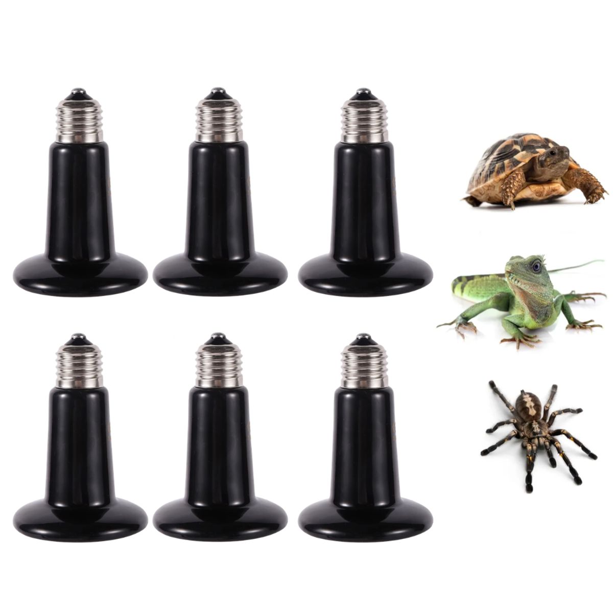 GENERICO - FOCO CERÁMICO DE CALOR 200W E27 REPTILES PARA INCUBADORA PACK X6