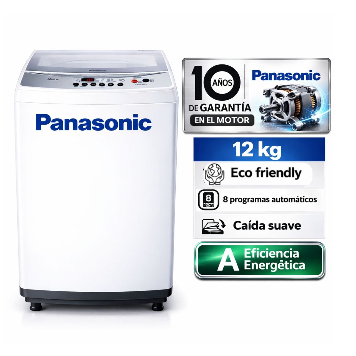 PANASONIC - Lavadora Panasonic NA-F120L6WRH 12kg