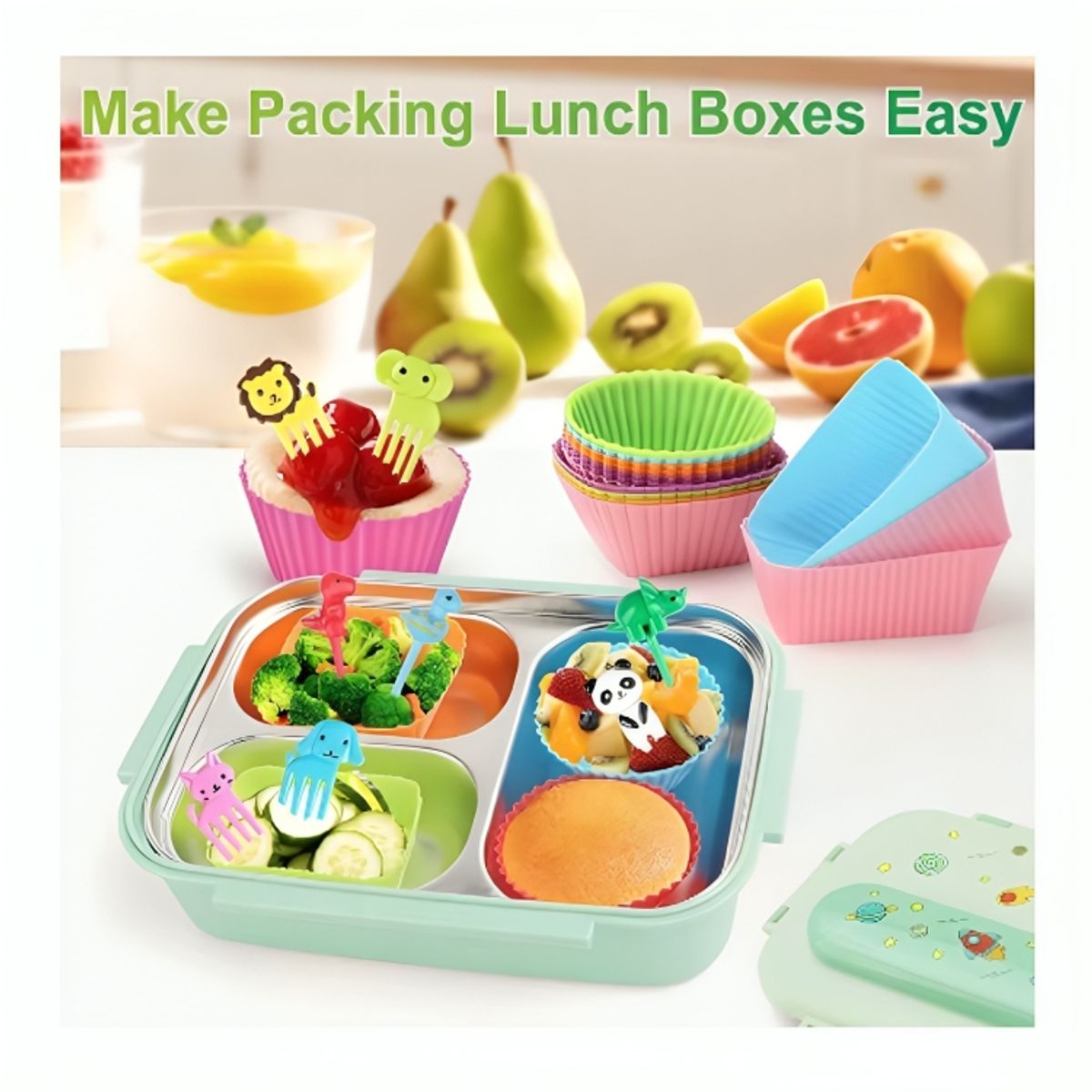 GENERICO - Kit de Cortadores Moldes y Mini Tenedores para Loncheras Infantiles 33 Pz