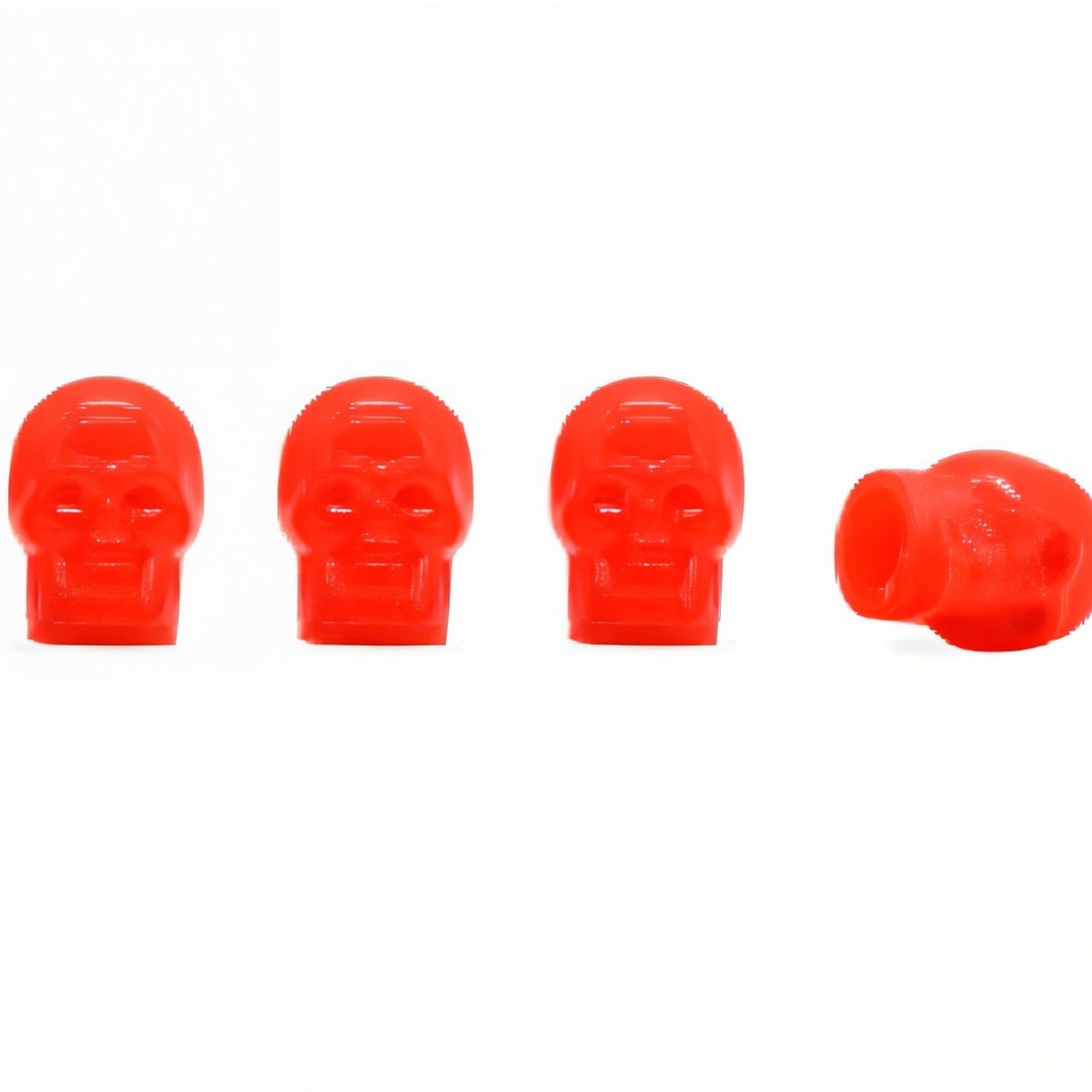 GENERICO - Tapa Pitón De Llanta Modelo Calavera Universal Rojo Neón 4Pcs