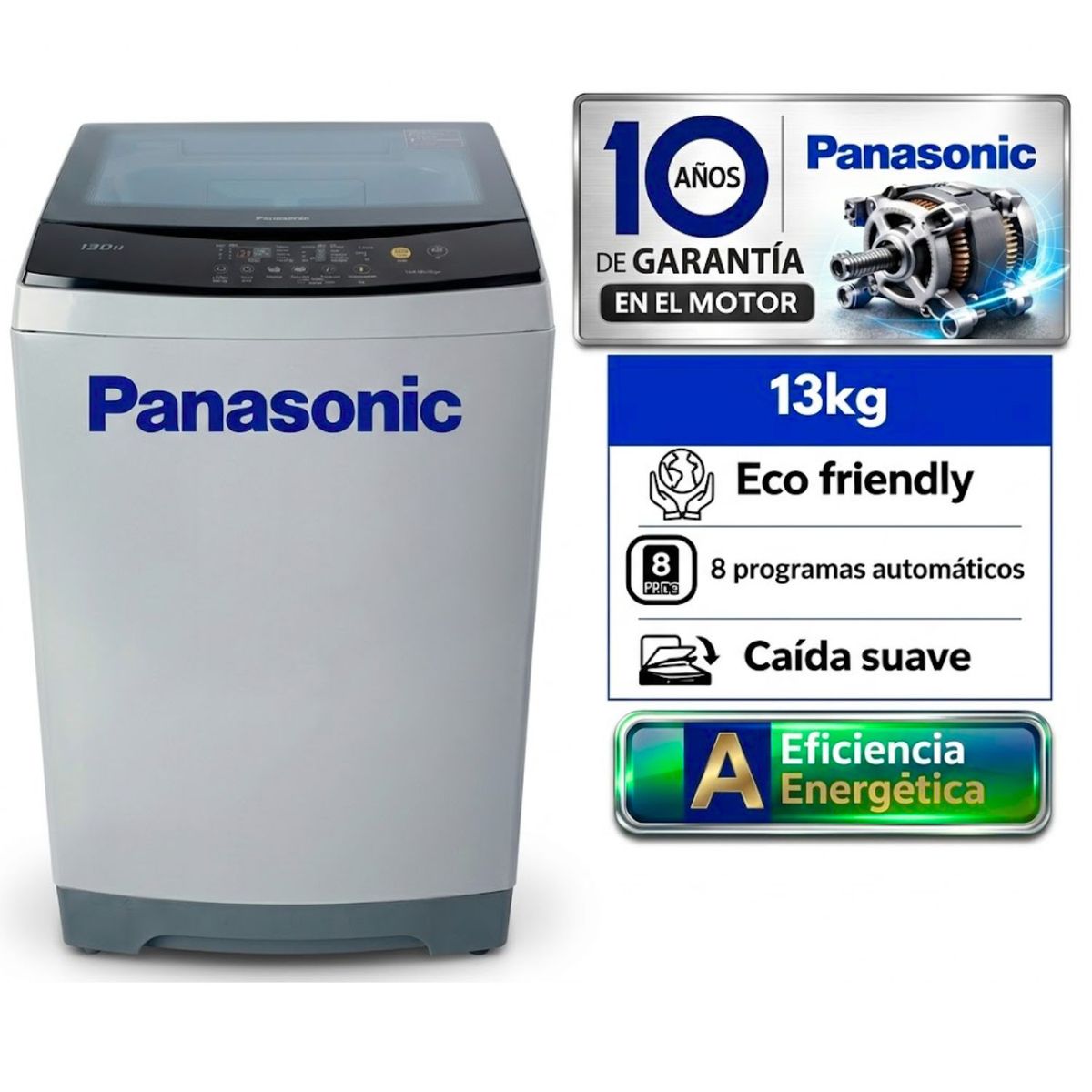 PANASONIC - LAVADORA PANASONIC 13 KG CARGA SUPERIOR NA-F130L6HRH