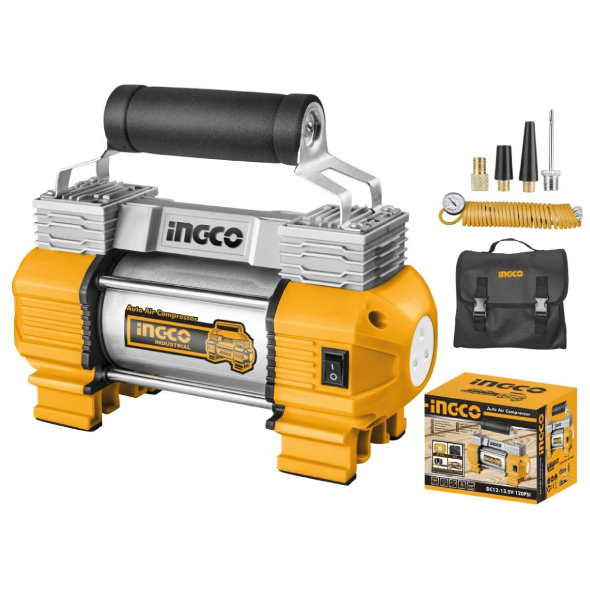 INGCO TOOLS - Compresor de Aire Automático INGCO 12V 18AMP 120PSI AAC2508