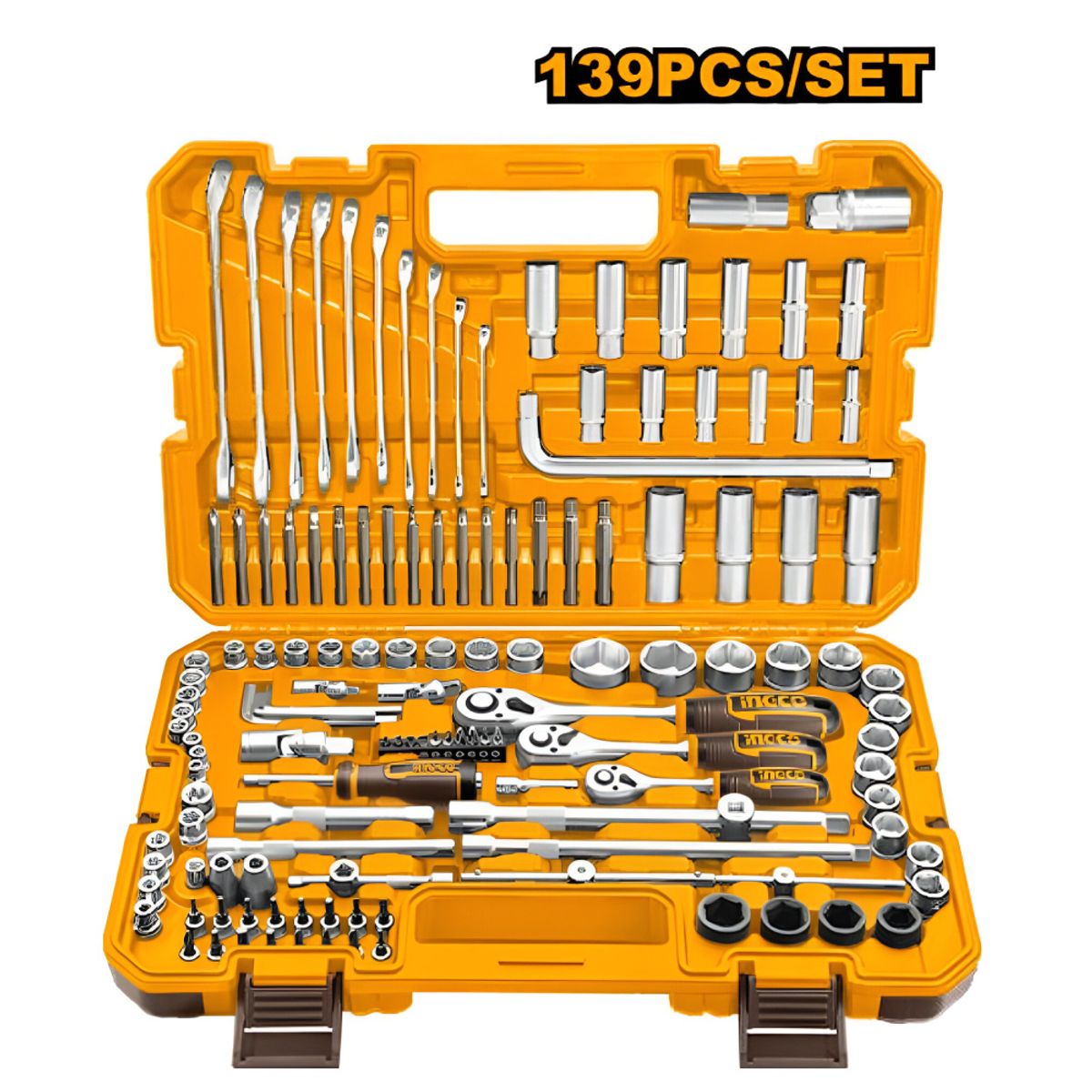 INGCO TOOLS - SET 139 PIEZAS DE HERRAMIENTAS MANUALES COMBINADAS INGCO HKTHP21391