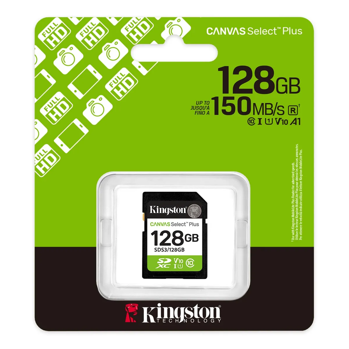 KINGSTON - TARJETA SDXC KINGSTON CANVAS SELECT PLUS SDS3 128 GB PN SDS3128GB