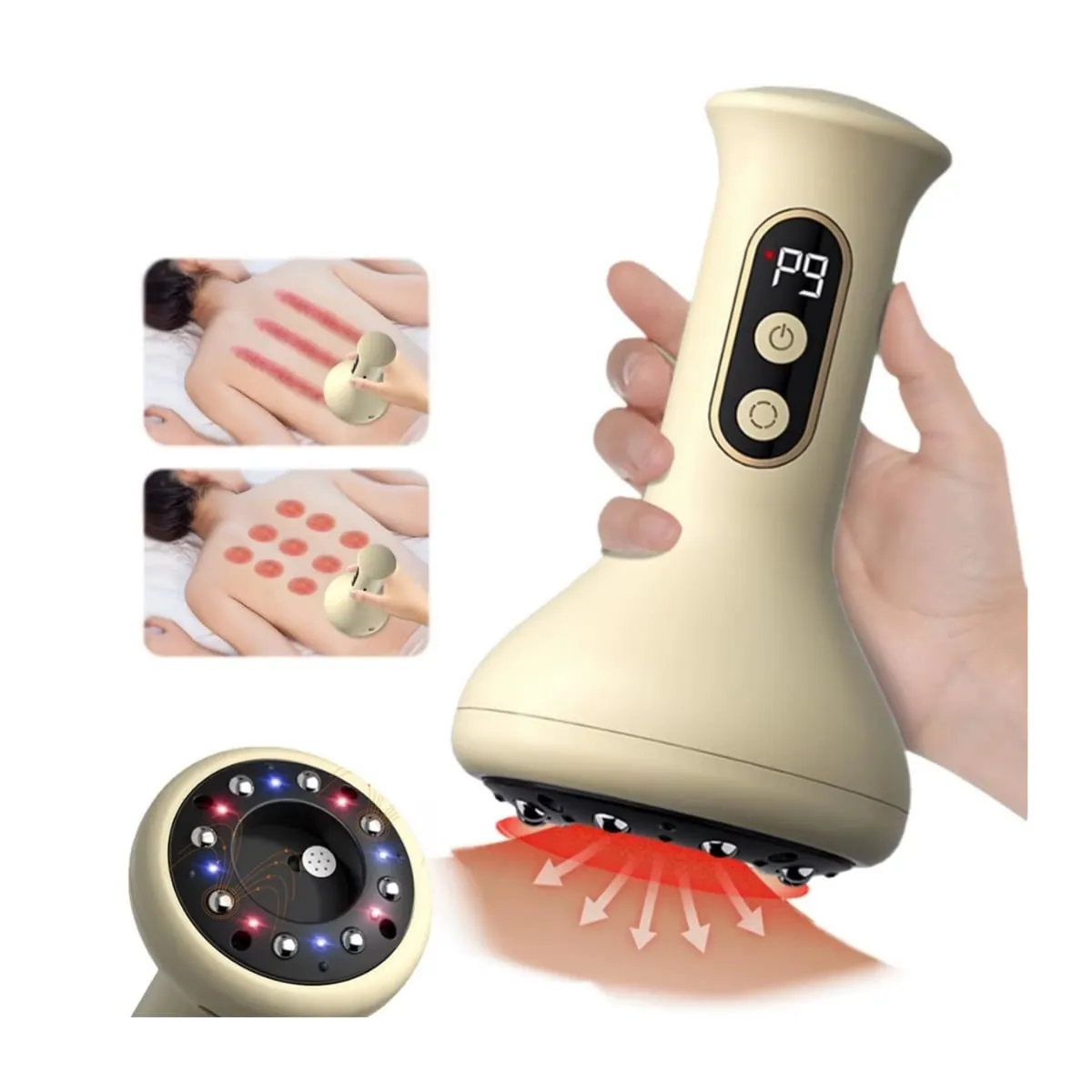 GENERICO - MASAJEADOR ELECTRICO INTELIGENTE 3 EN 1 DISEÑADO PARA REALIZAR TERAPIA  DE VENTOSAS