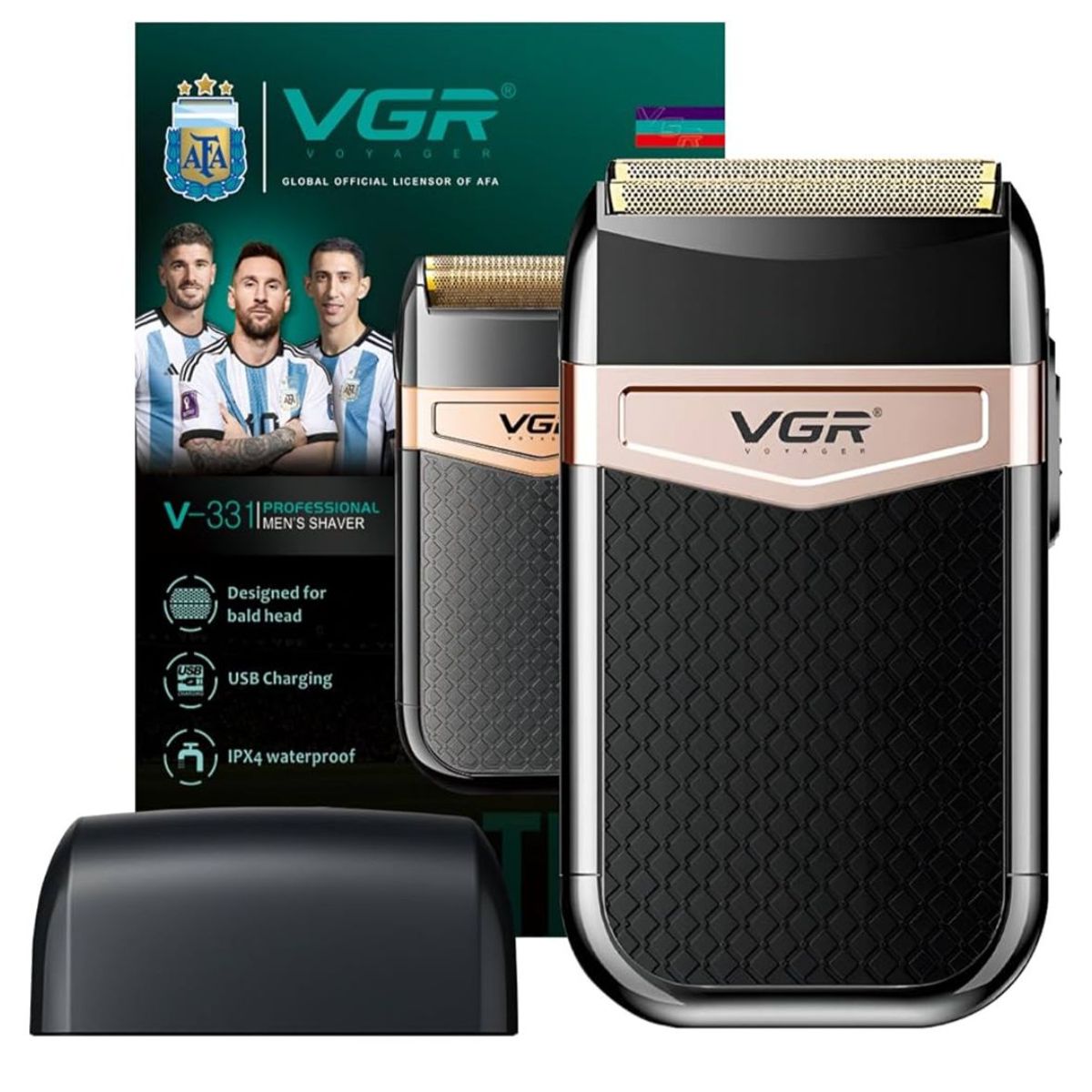 AFEITADORA PROFESIONAL VGR V-331 COLOR NEGRO CON CARGA USB WATERPROOF, marca GENERICO - Foto Principal