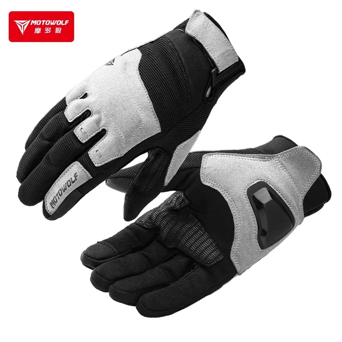 MOTOWOLF - GUANTES PARA MOTO MOTOWOLF PLOMO MDL0325 -  TALLA M L XL