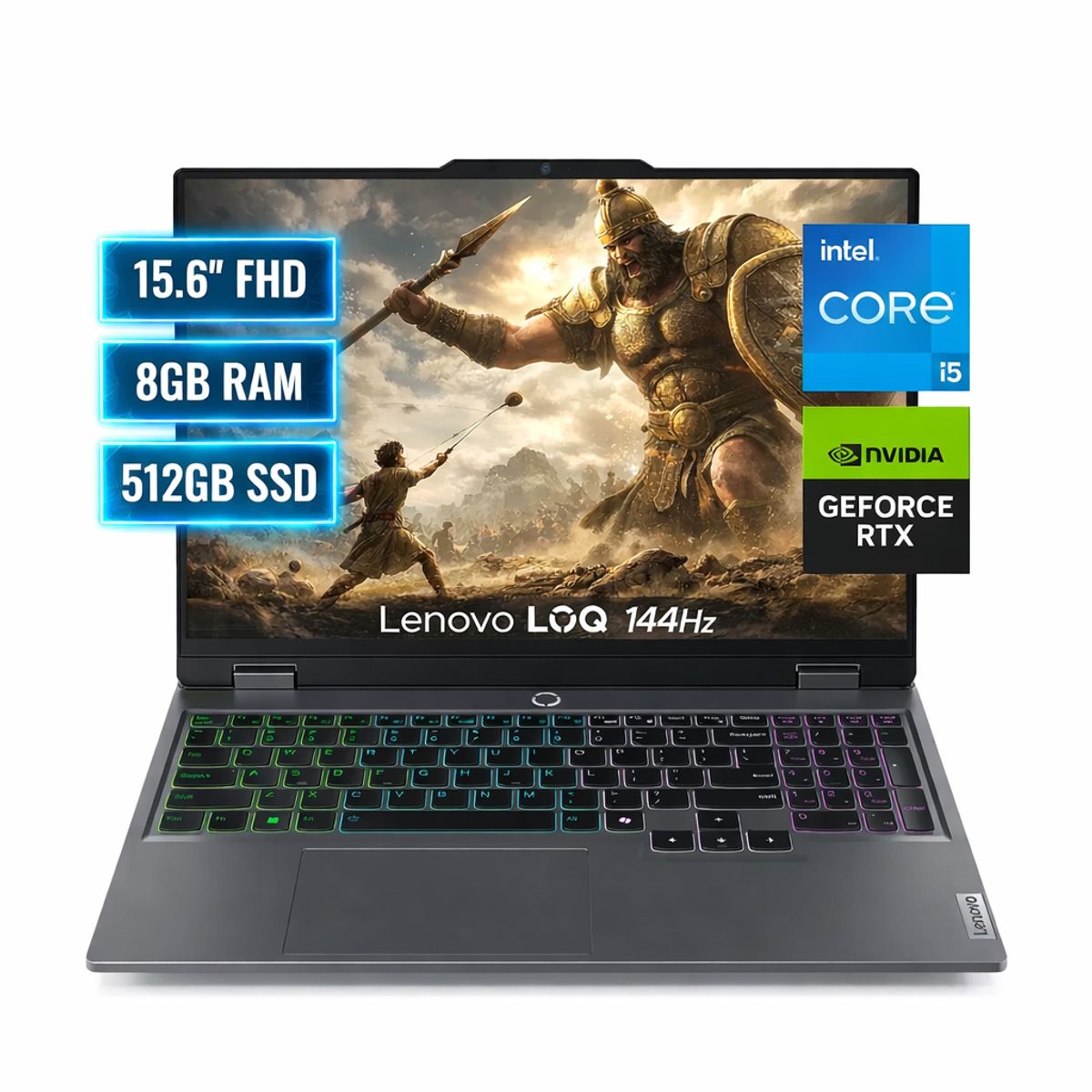 LENOVO - Laptop Lenovo LOQ Intel Core i5 12450HX 8GB RAM 512GB SSD 6GB RTX 3050 15.6" FHD