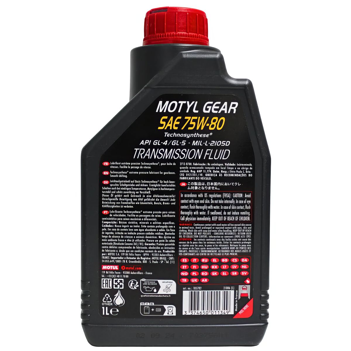 Aceite de Transmision MotylGear Sintetico 75W-80 1LT, marca MOTUL - Foto 2