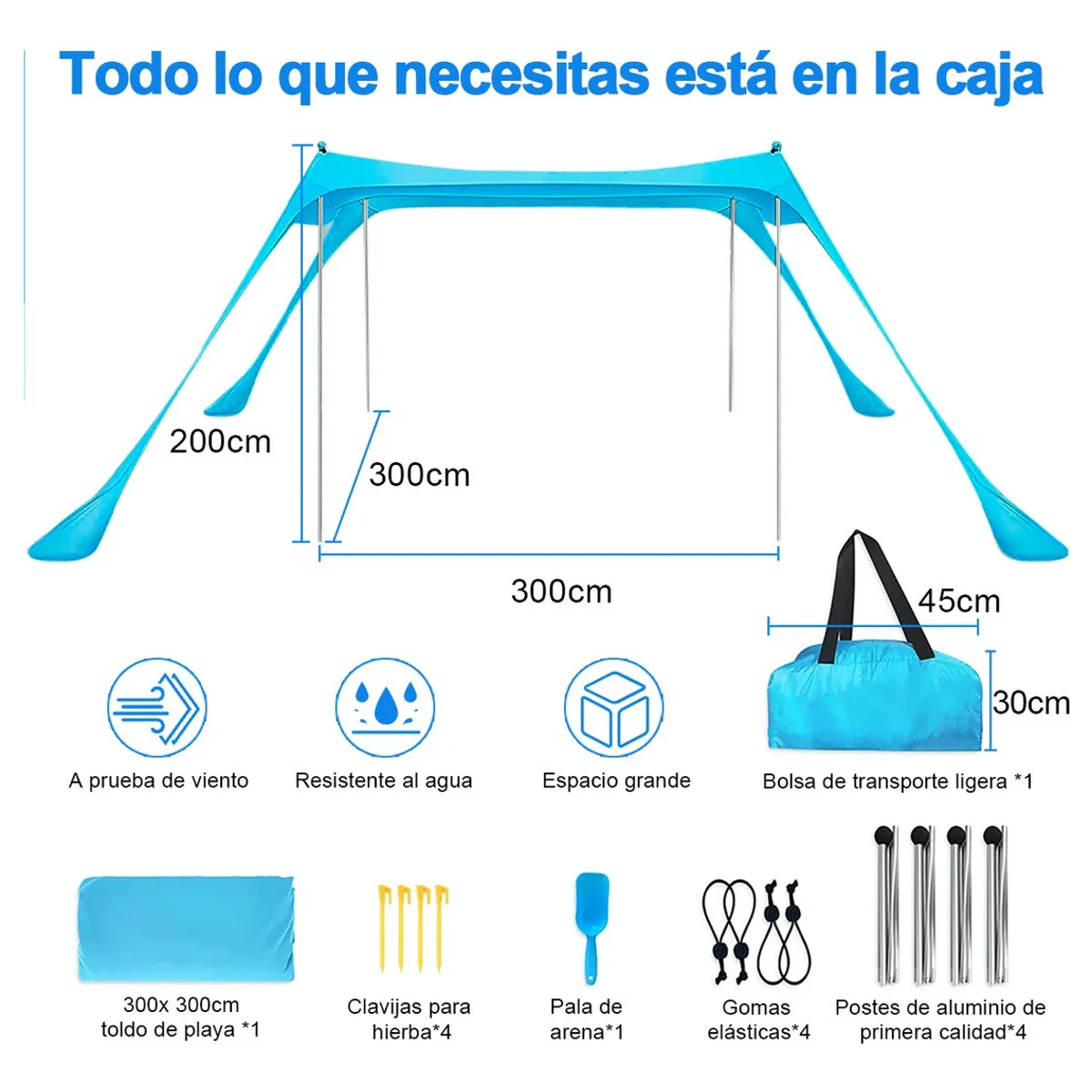 AFVENTURA - Carpa Toldo De Playa Lona Sombrilla Protector Tienda Campaña