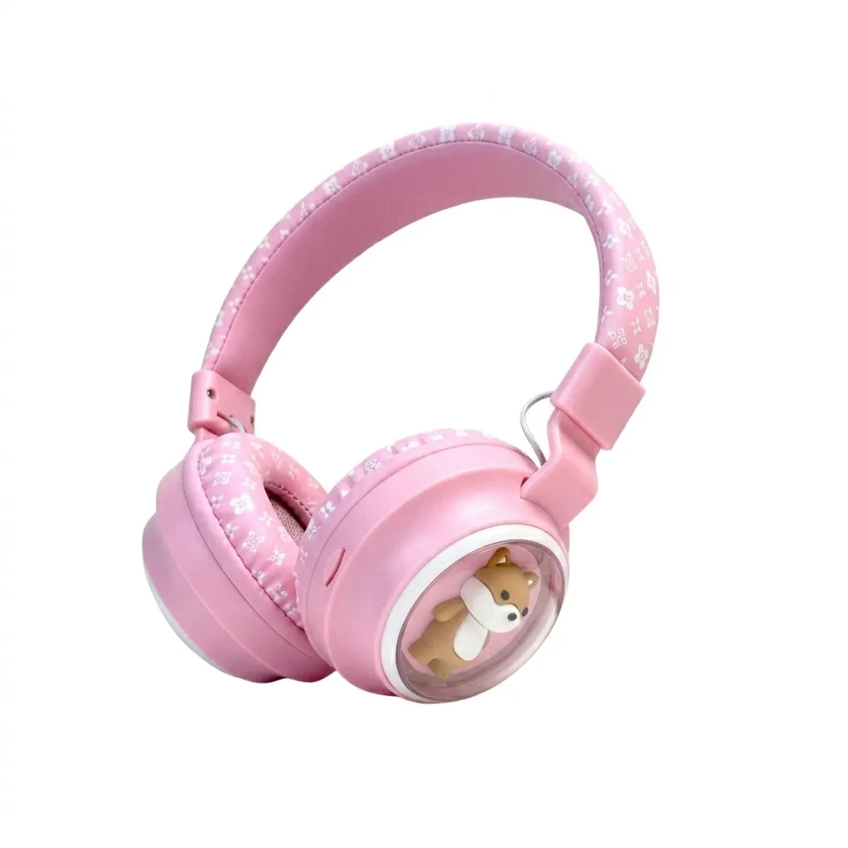 GENERICO - Audífonos Inalámbricos Diseño Perrito Cute Tipo Vincha Rosado