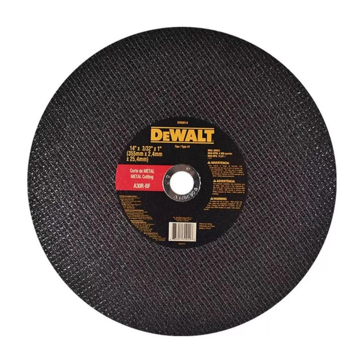 DEWALT - Disco para Tronzadora 14 x 0.12 x 1 Dewalt DW0014