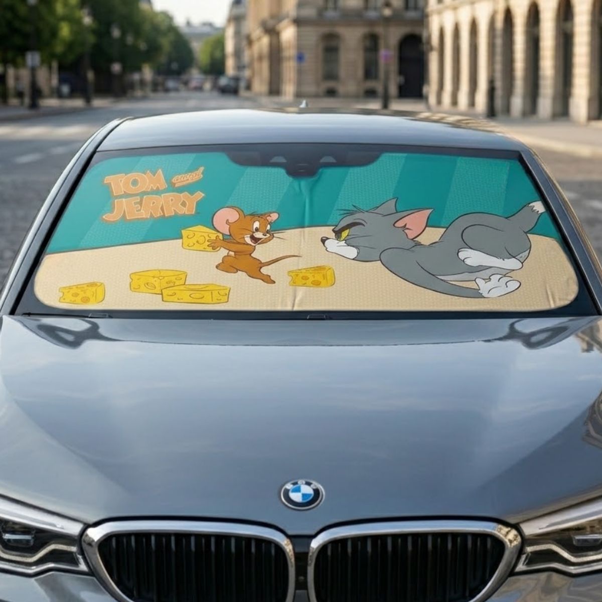 GENERICO - Parasol para Auto Gato y Ratón 70x130cm