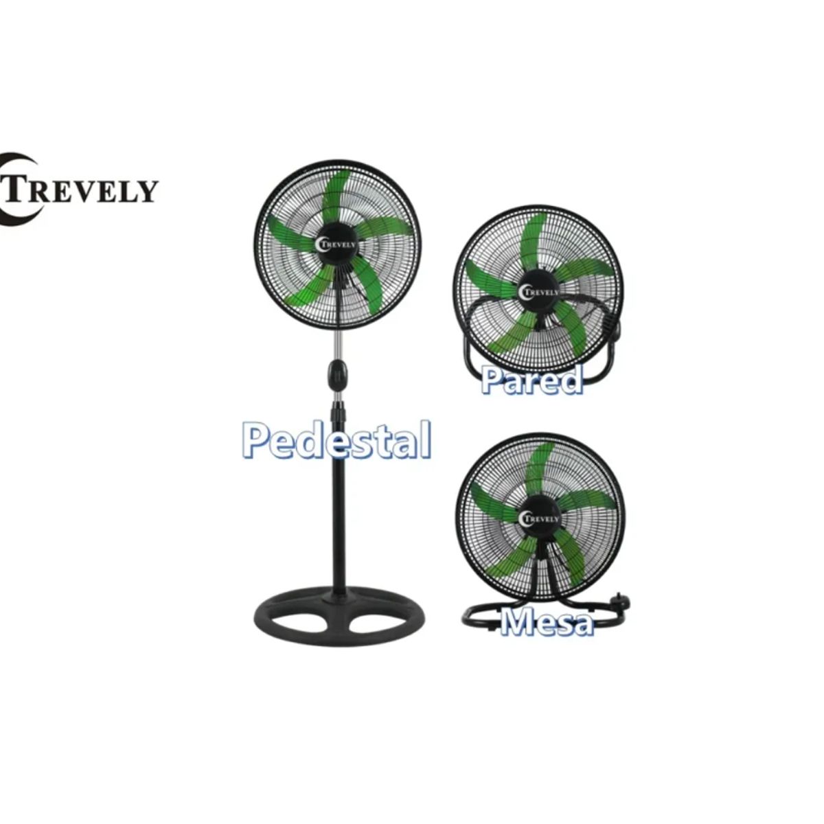 TREVELY - Ventilador 3 en 1 18" TREVELY VT-1832 - 90W - verde