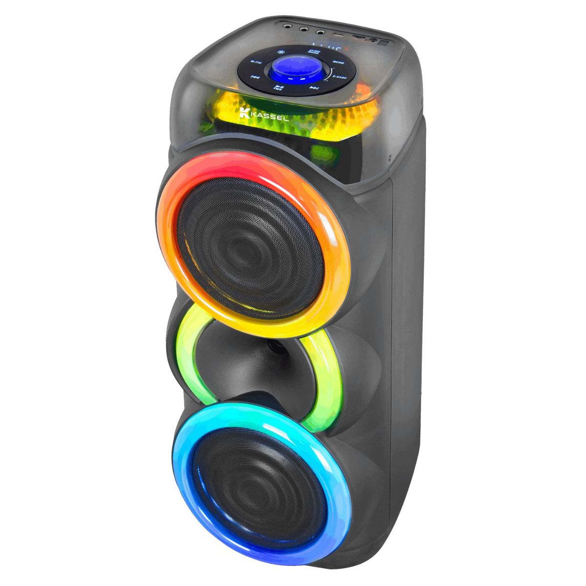 Torre de Sonido Kassel K2822 con 02 Bocinas de 8 pulg, Karaoke Luces LED RGB, marca GENERICO - Foto 2