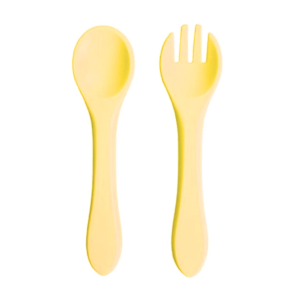 GENERICO - Set de Cuchara y Tenedor de Silicona Bebé Niña