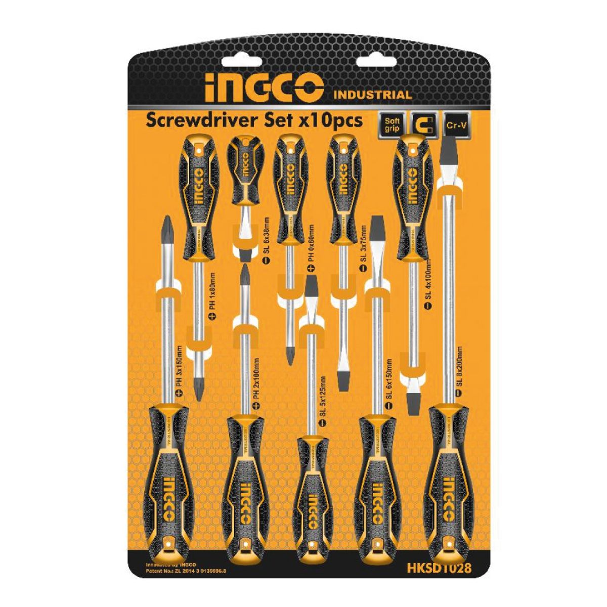 INGCO - Set 10 Destornilladores Imantados Ingco HKSD1028
