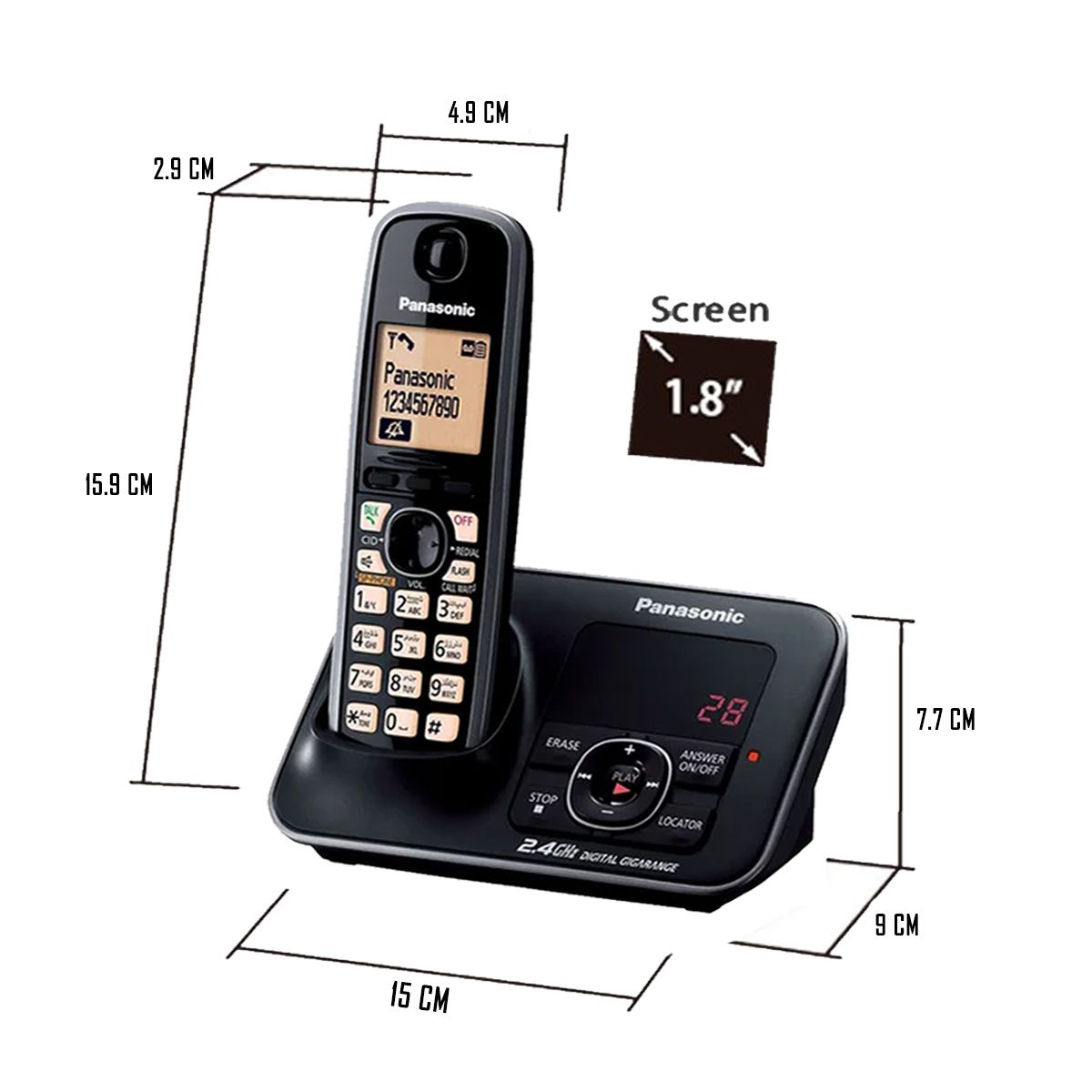 PANASONIC - Telefono Fijo Inalambrico Panasonic - KX-TG3721LCB
