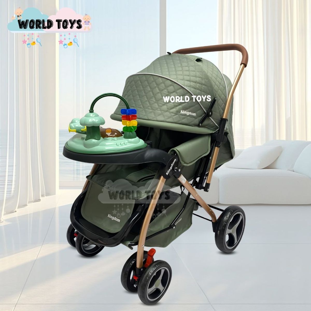 Baby - Coche Cuna «LITTLE KING» Con Pañalera Edición Limitada Green