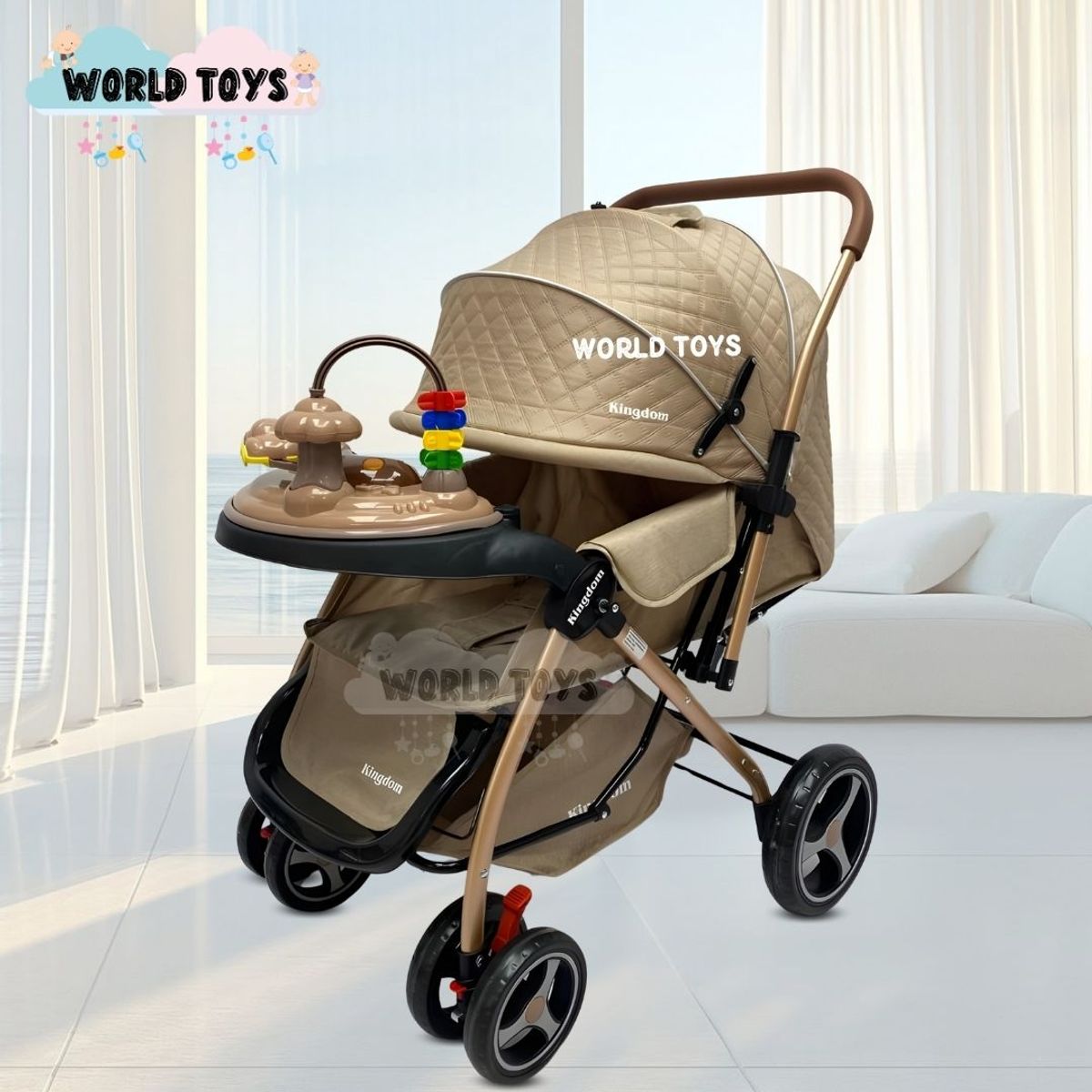 BABY - Coche Cuna «LITTLE KING» Con Pañalera Edición Limitada Beige