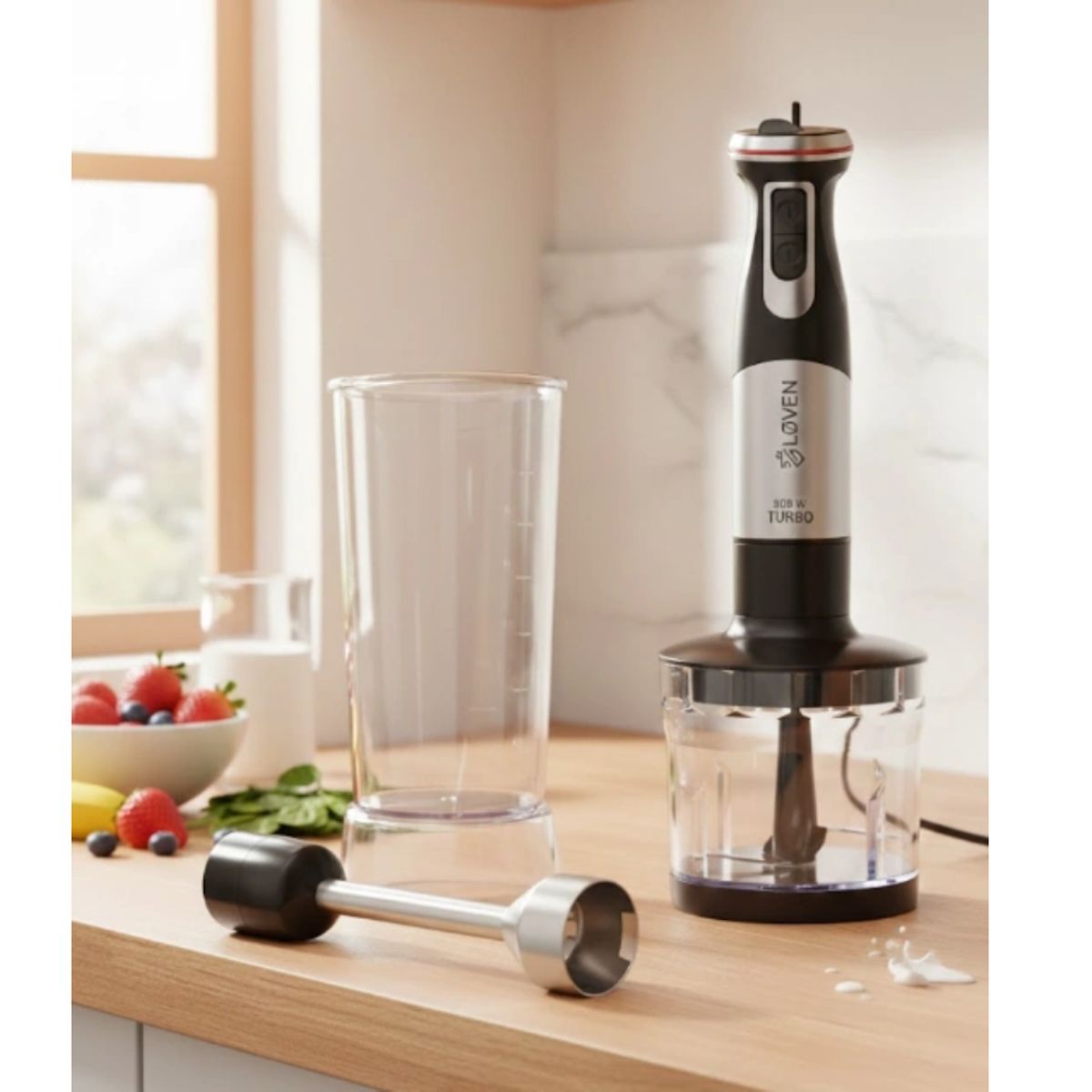 LOVEN - Batidora de Inmersión Loven MP800-CLA 800W 1L Multifunción Acero Inoxidable