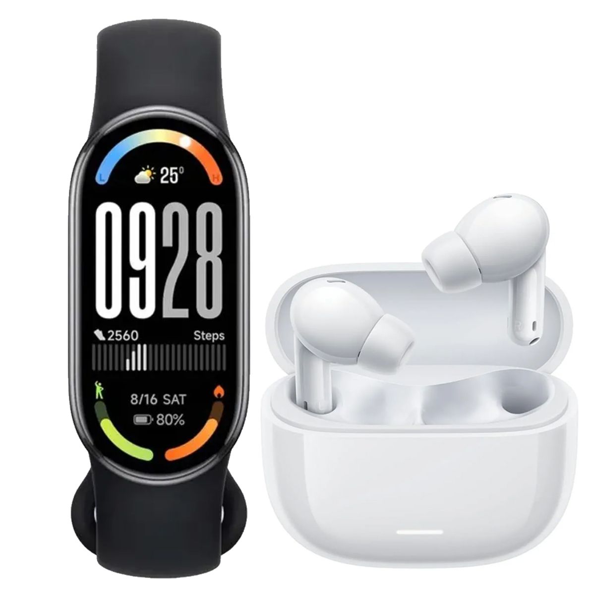 XIAOMI - Xiaomi SmartBand 10 Negro + Buds 8 Lite Blanco