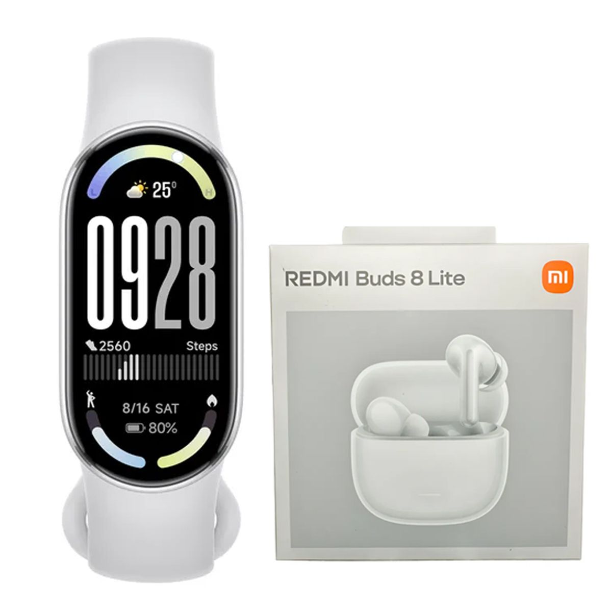 XIAOMI - Xiaomi SmartBand 10 Silver + Buds 8 Lite Blanco