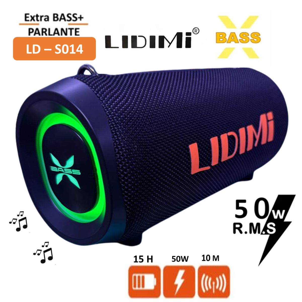 LIDIMI - Parlante Portatil Bluetooth LIDIMI LD-S014 50W