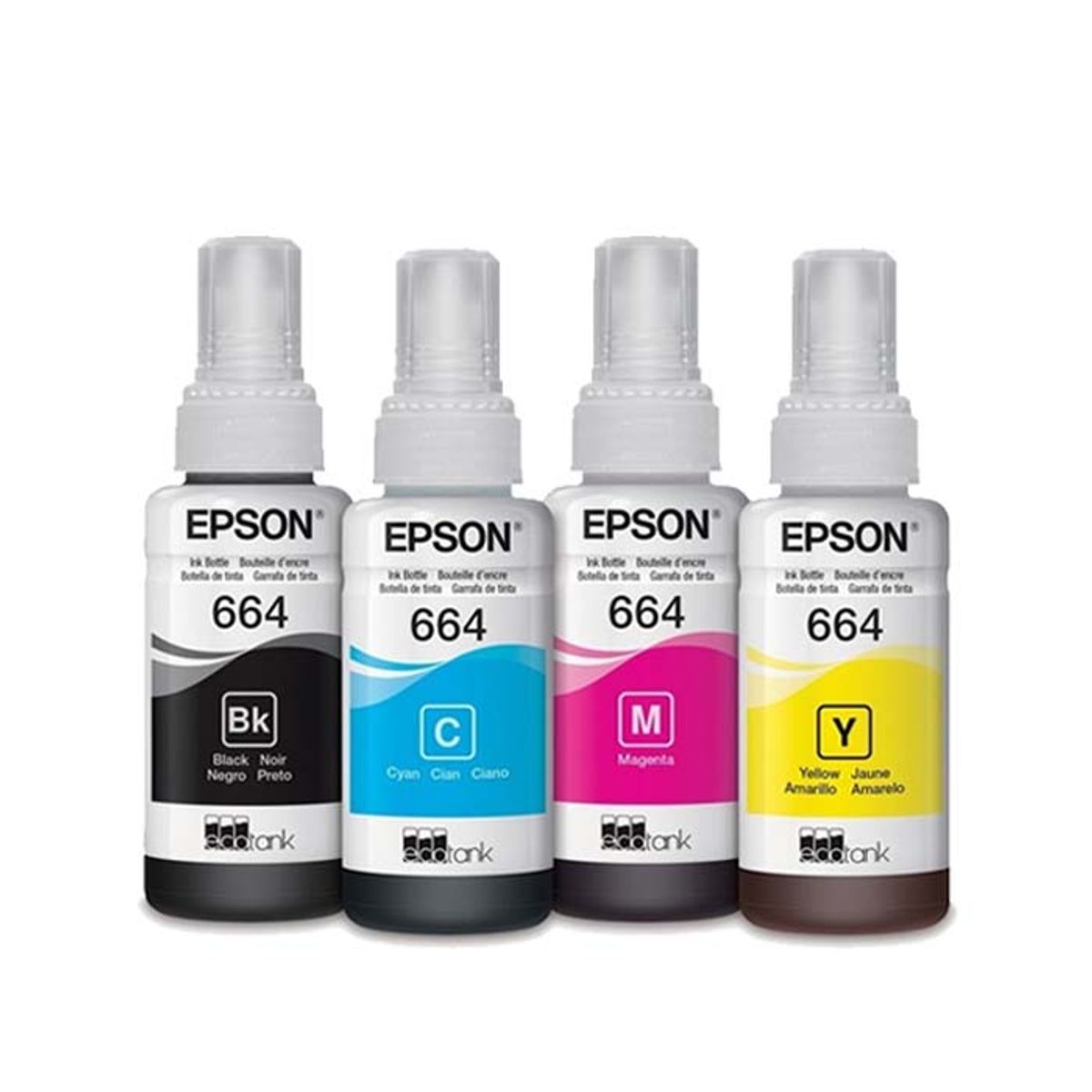 GENERICO - PACK TINTAS EPSON T664 COLORES NEGRO, CYAN, MAGENTA Y AMARILLO SIN CAJA