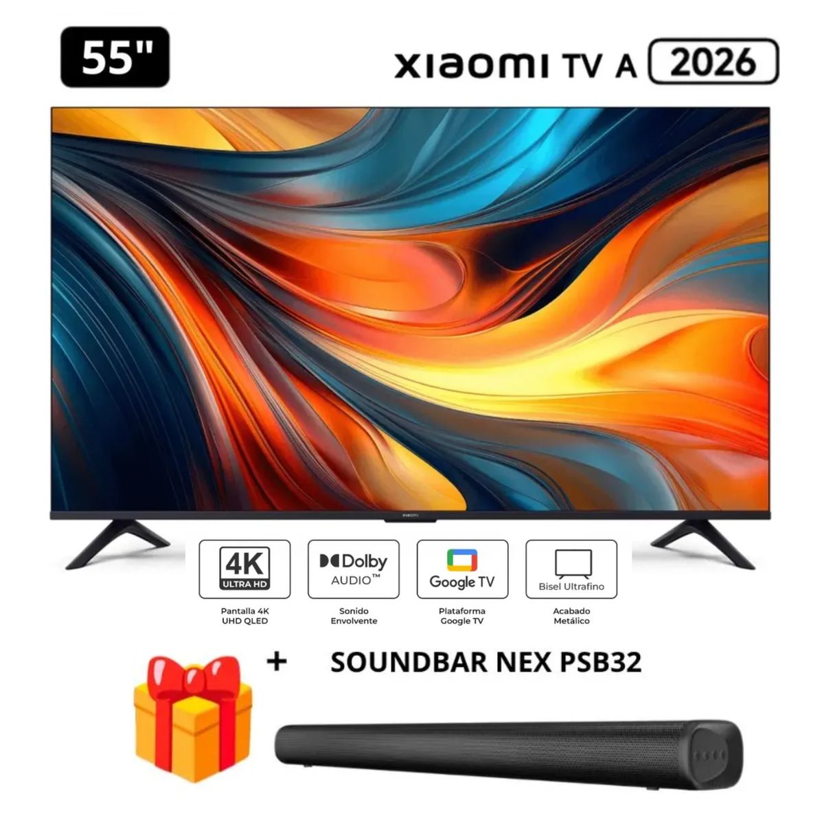 XIAOMI - Televisor Xiaomi 55 UHD 4K 2026 + Soundbar Nex