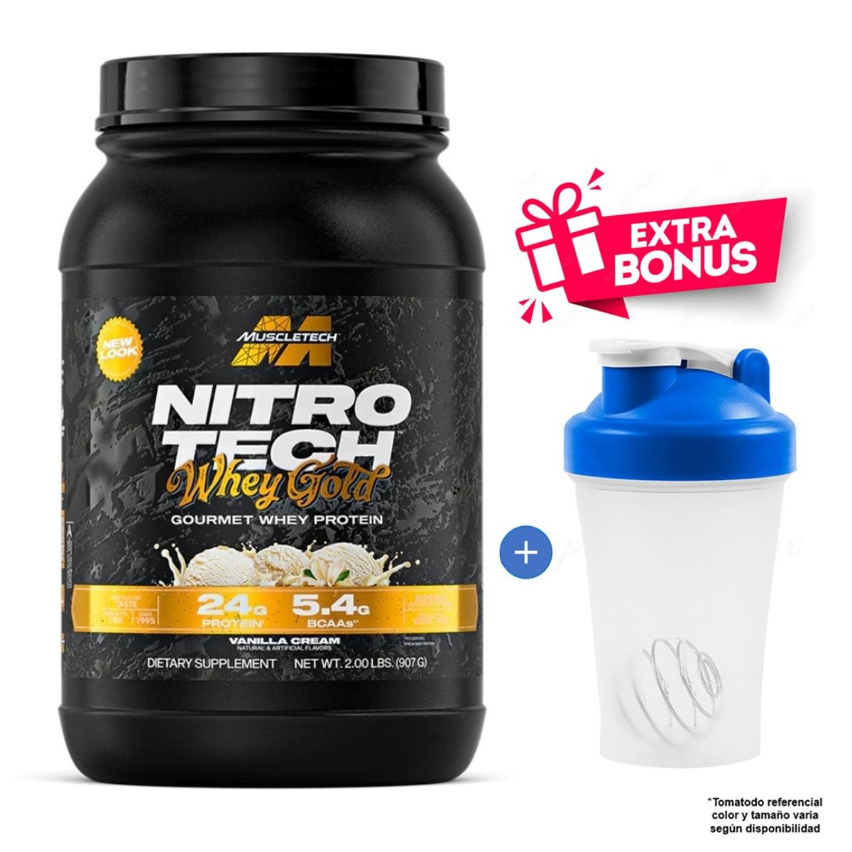 Muscletech - Proteína Muscletech Nitro tech Whey Protein 907 gr Vainilla Cream