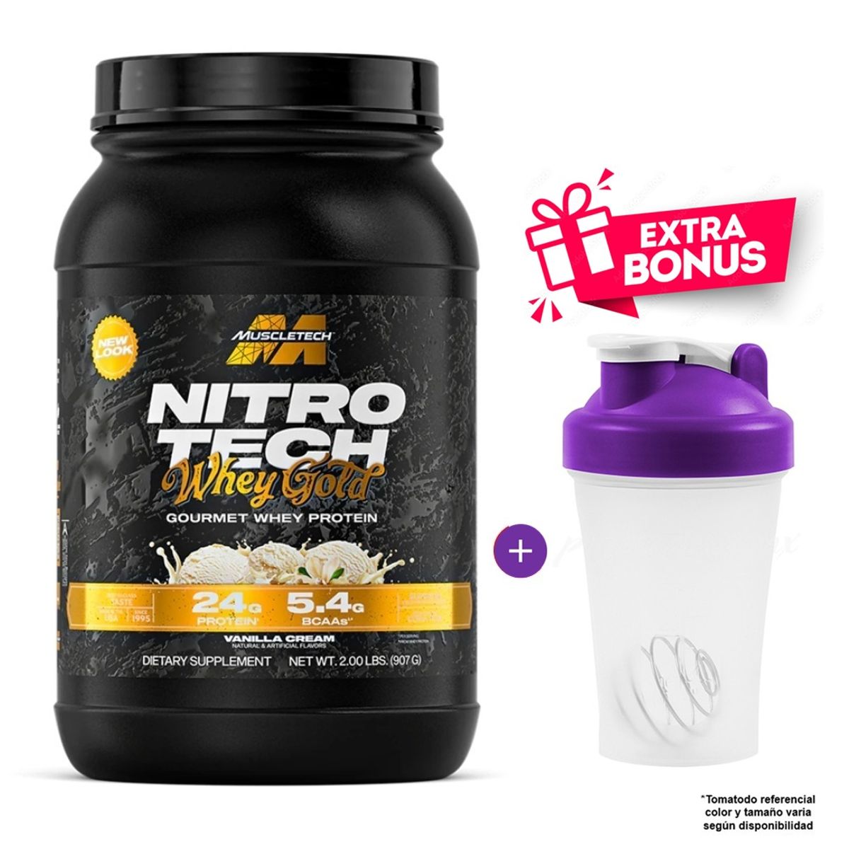 Muscletech - NITRO TECH WHEY PROTEIN 907 GR PROTEINA MUSCLETECH VAINILLA CREAM
