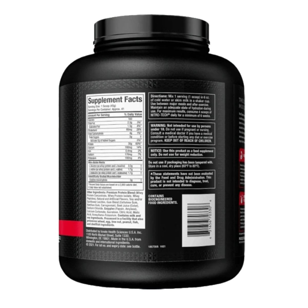 MUSCLETECH - Proteína Muscletech Nitro tech Whey Protein 1.81 kg Fresa