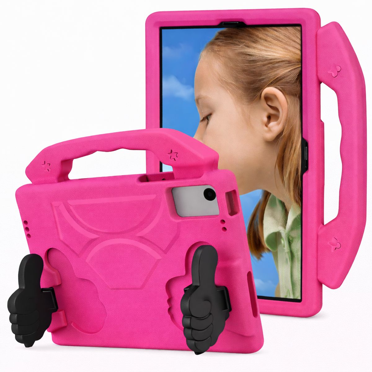 GENERICO - FUNDA OKEY ANTISHOCK TABLET LENOVO M10 PLUS 3RA GEN FUCSIA