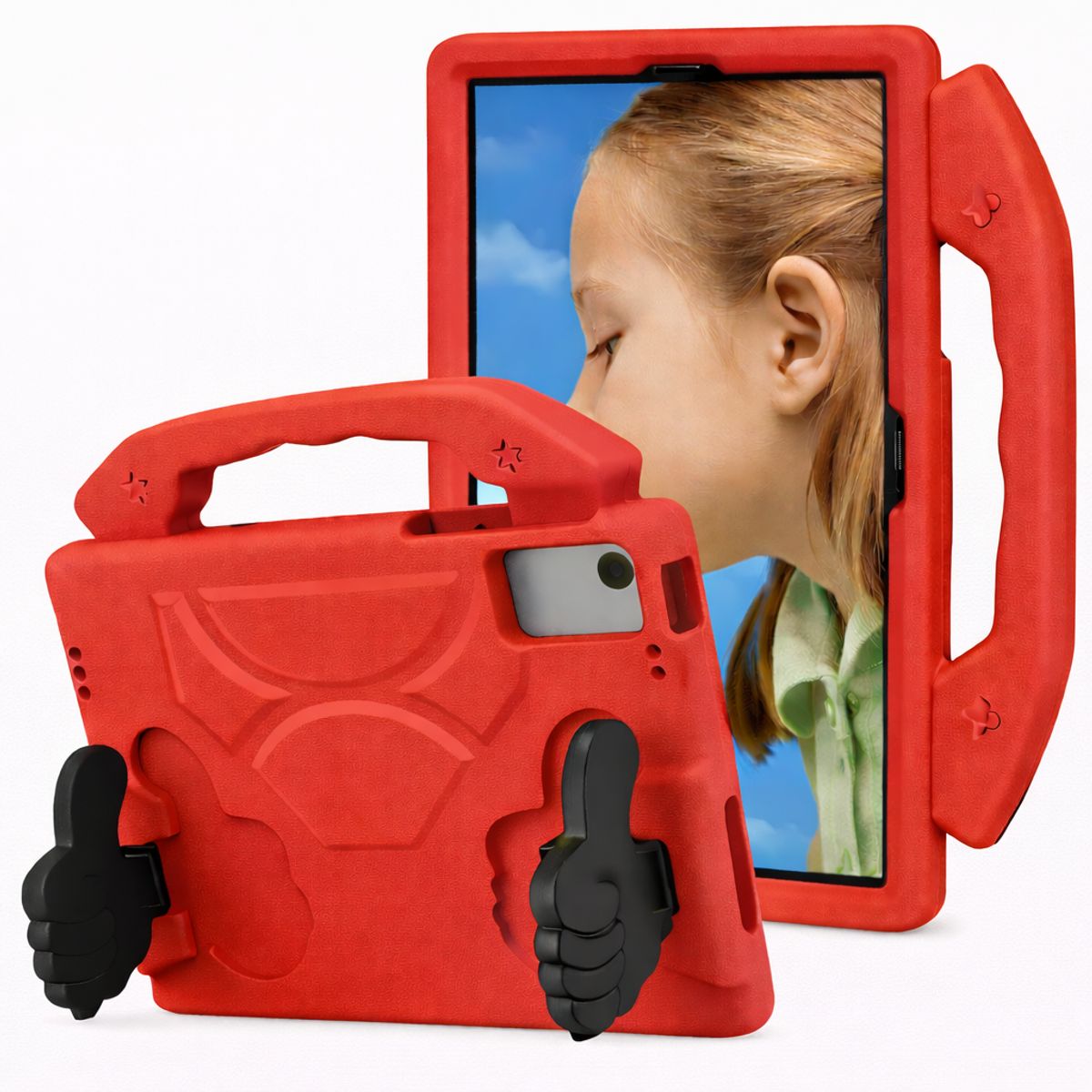 GENERICO - FUNDA OKEY ANTISHOCK TABLET LENOVO M10 PLUS 3RA GEN ROJO
