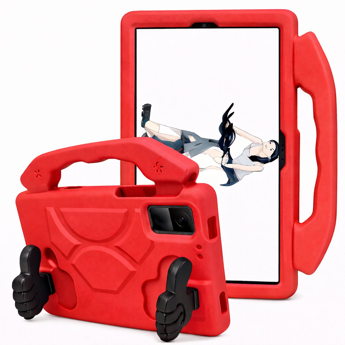 GENERICO - FUNDA OKEY ANTISHOCK TABLET LENOVO M11 ROJO