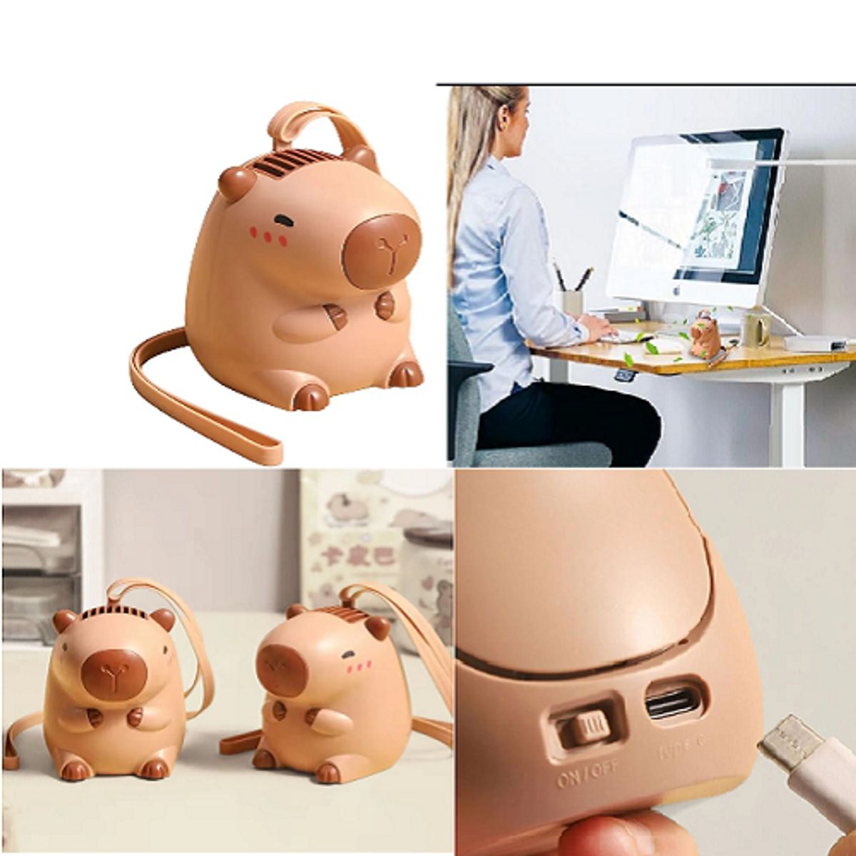 GENERICO - Mini Ventilador Capibara