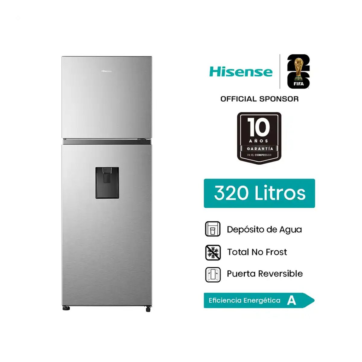 HISENSE - Refrigeradora 324L Top mount Hisense - RT3N320NMC