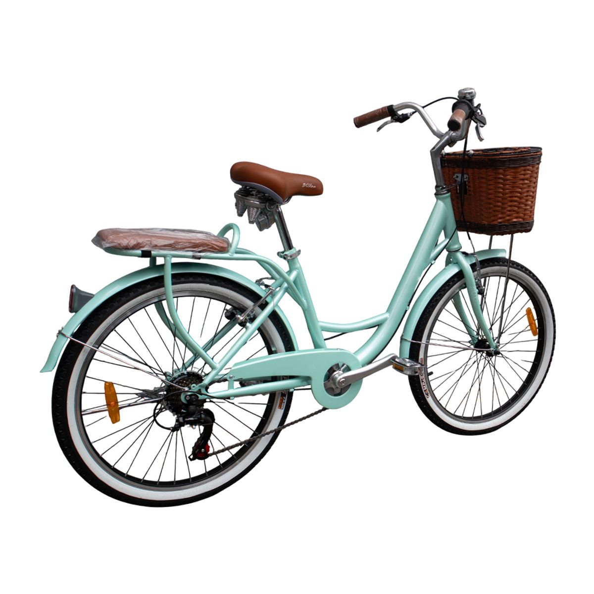 GENERICO - Bicicleta Vintage Aro 24 con Cambios Shimano y Canasta Amplia – Verde