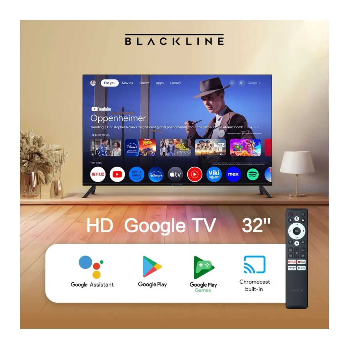 BLACKLINE - Televisor 32 LED HD BLACKLINE SmartTV BL32-T3000HD + ANT