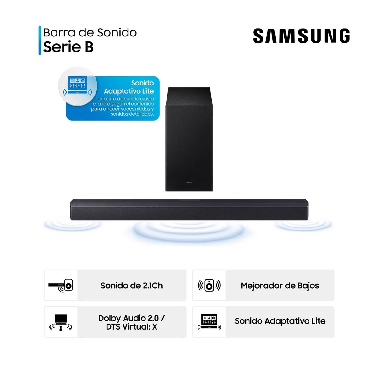 SAMSUNG - Soundbar Samsung Serie B 2.1 Ch. B450F