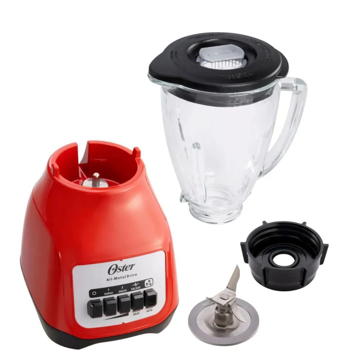 OSTER - Licuadora Oster 2 velocidades con doble Pulsador - Roja