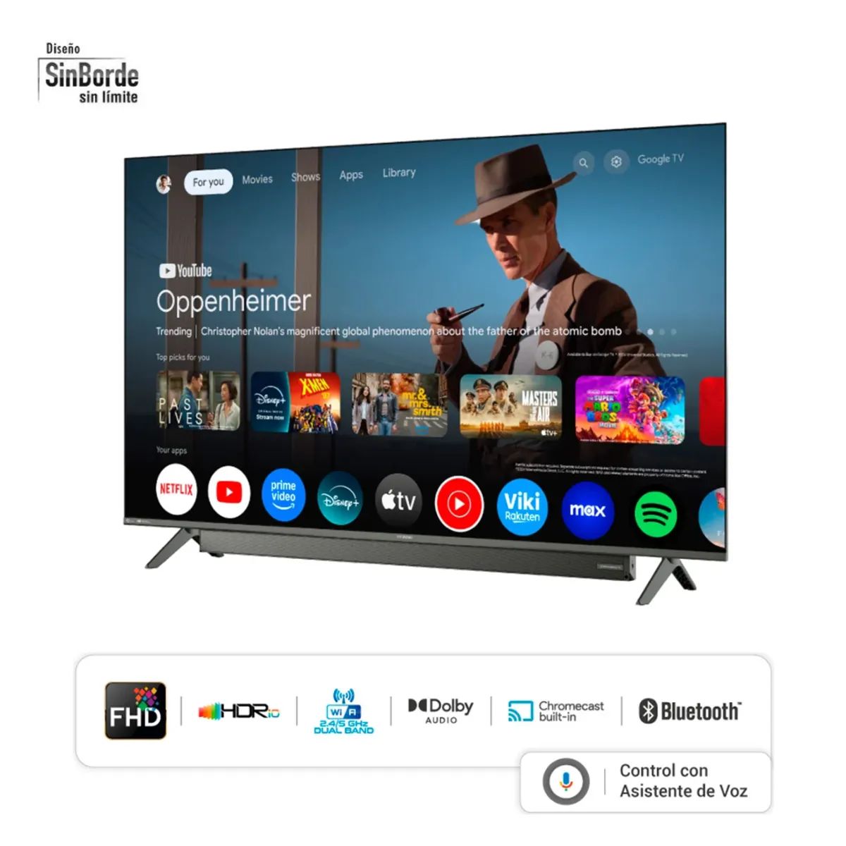 HYUNDAI - TELEVISOR HYUNDAI 50 QLED SMART TV GOOGLE TV 4K UHD 2025 - HYLED5029QFG