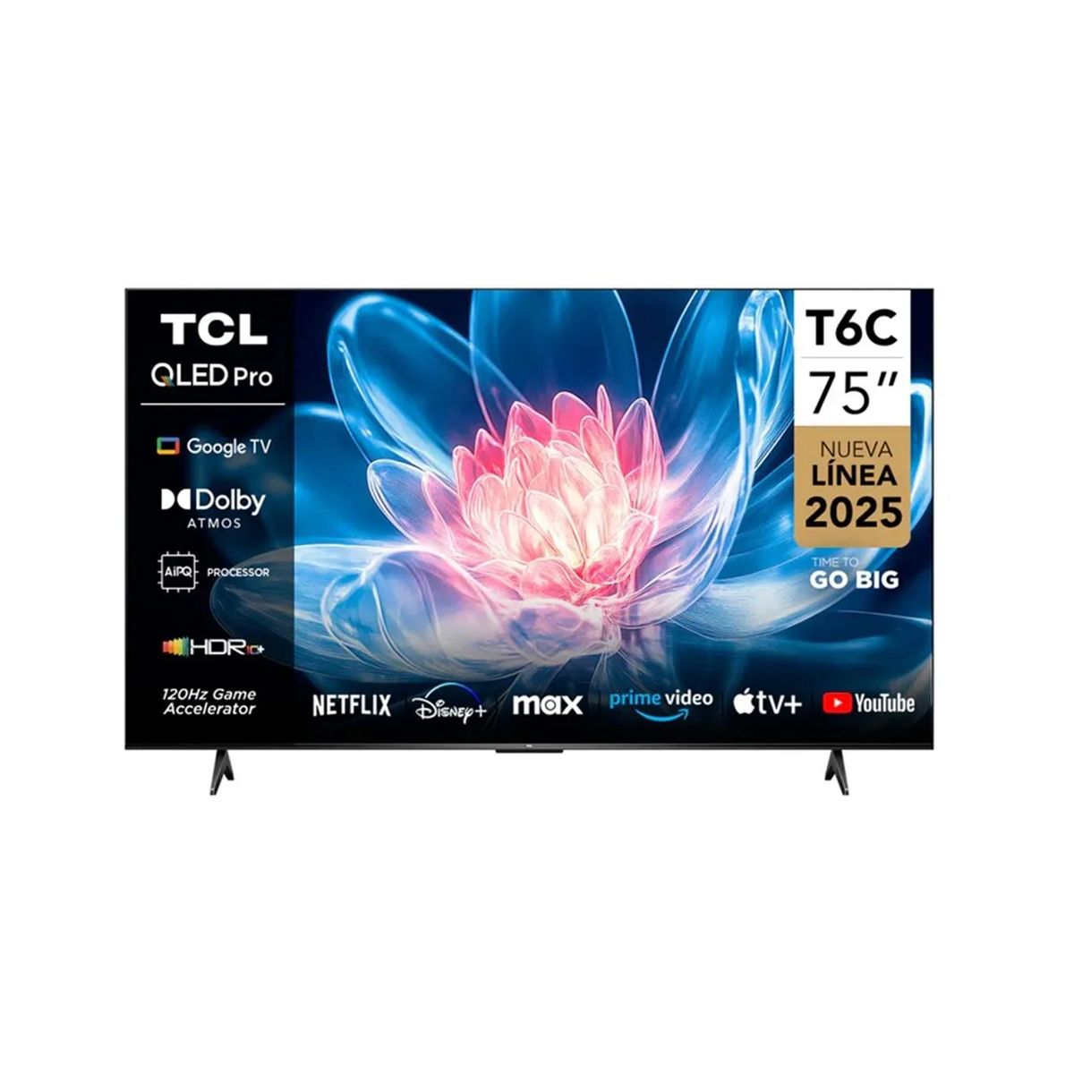 TCL - Smart TV TCL 75" QLED UHD 4K, Android TV, Control por voz  - 75T6C