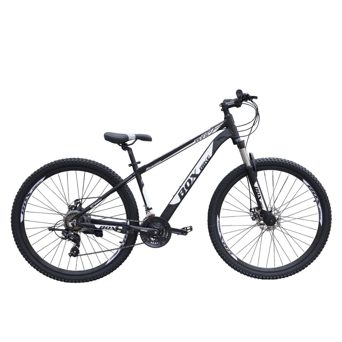 BOX BIKE - Bicicleta MTB de Aluminio Aro 29  con Cambios Shimano Negra con Blanco