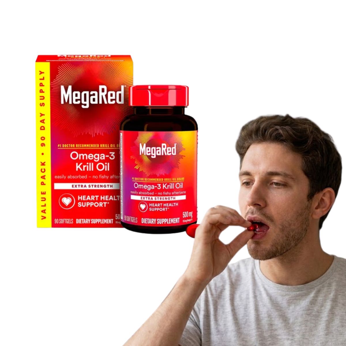GENERICO - Mega Red Omega-3 Krill Oil 500mg 60 Softgels Sin Sabor