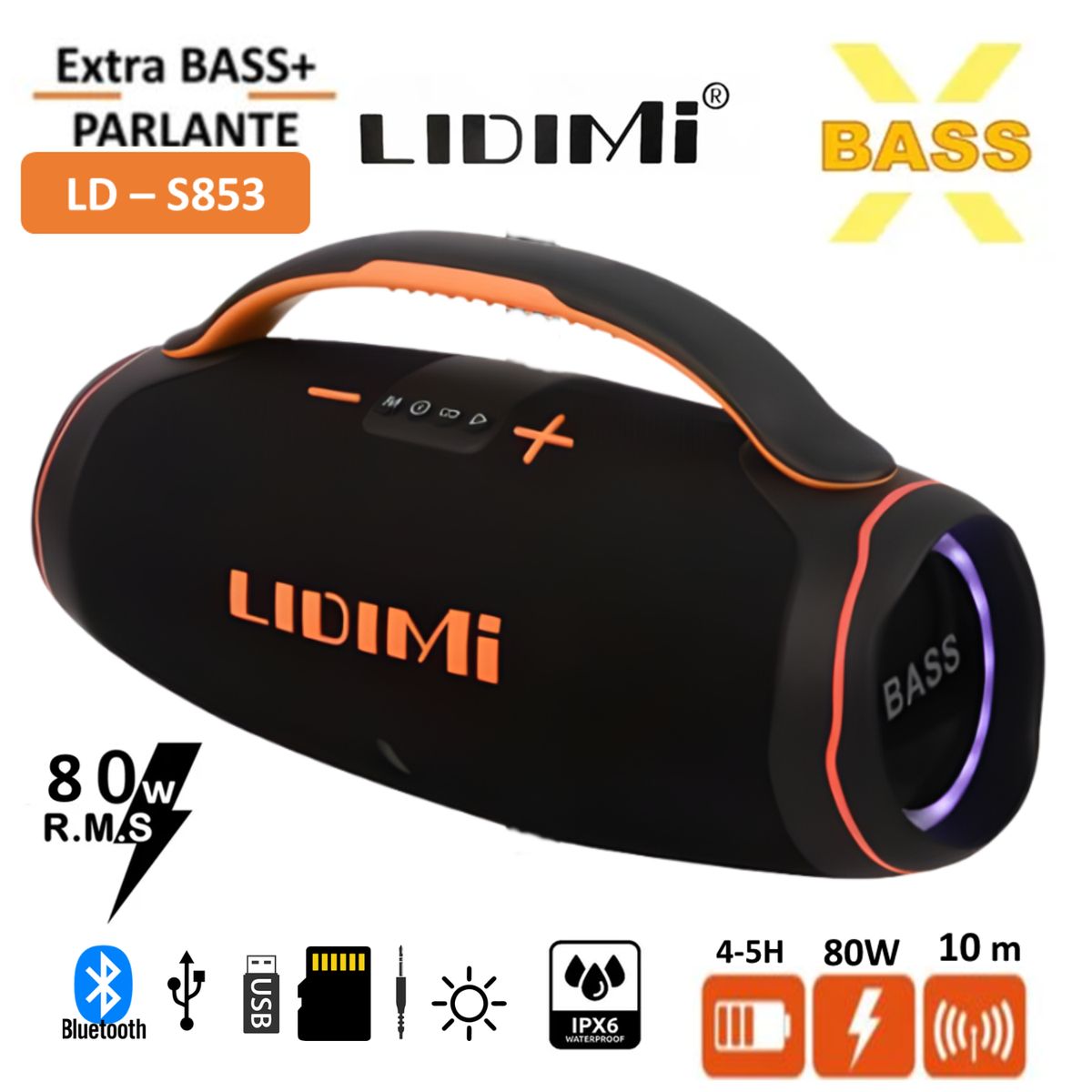LIDIMI - Parlante Portátil LIDIMI  LD-S853  80W