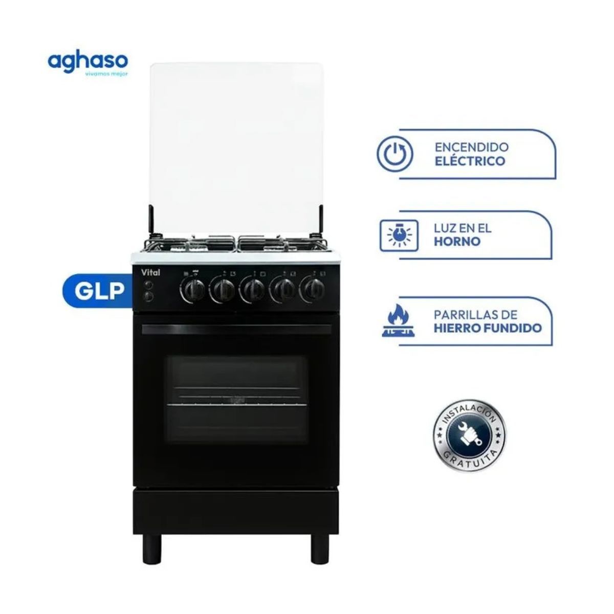 AGHASO - Cocina AGHASO COC-AGH014 vital 4 hornillas vital GLP