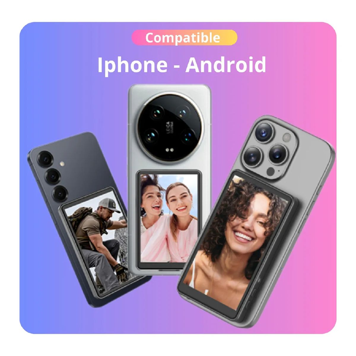 OEM - Pantalla Selfie Magnética Para Celular IPhone Android