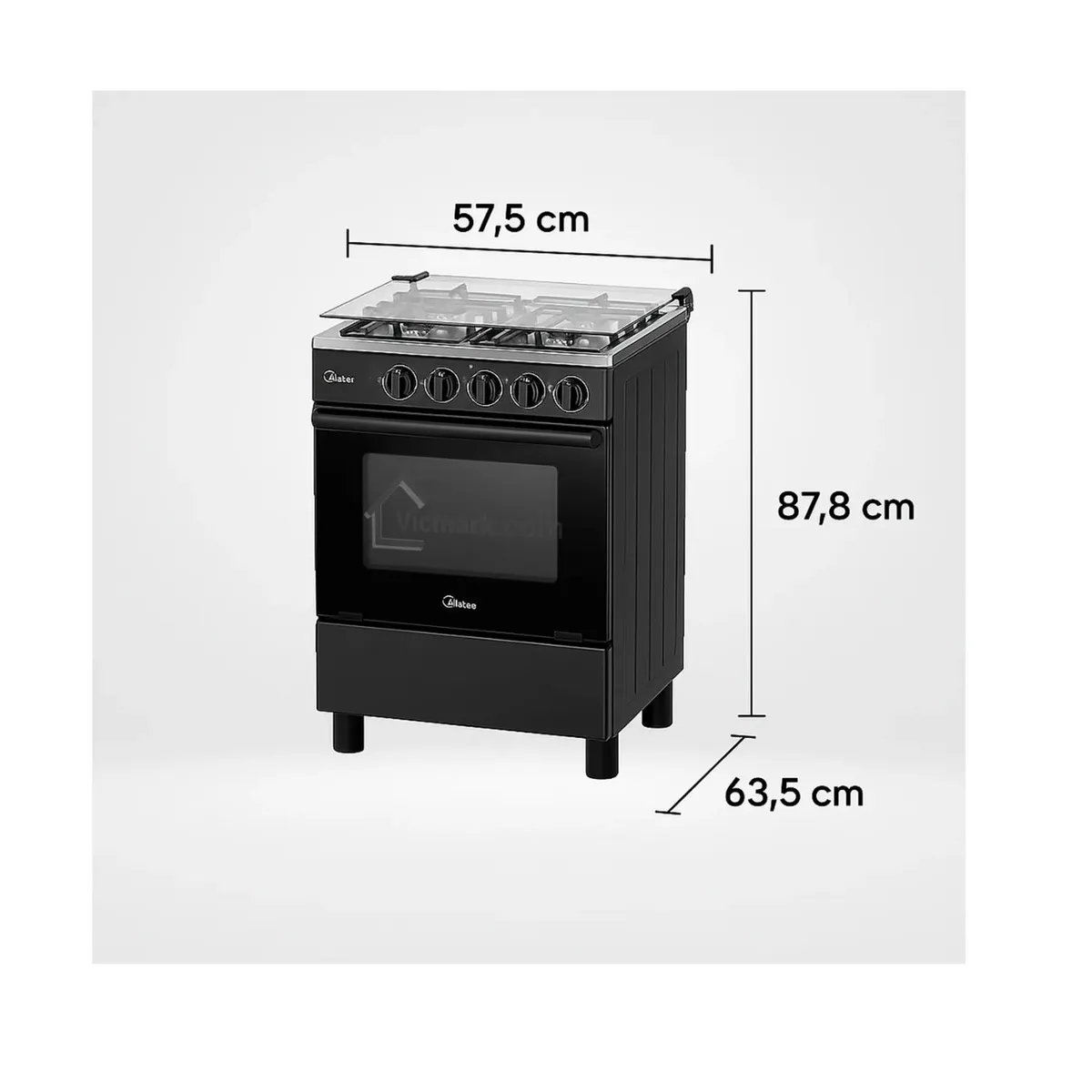 COCINA MIDEA MGS24FS2LFABBC-PE 4 HORNILLAS NEGRO + VENTILADOR, marca Midea - Foto 2